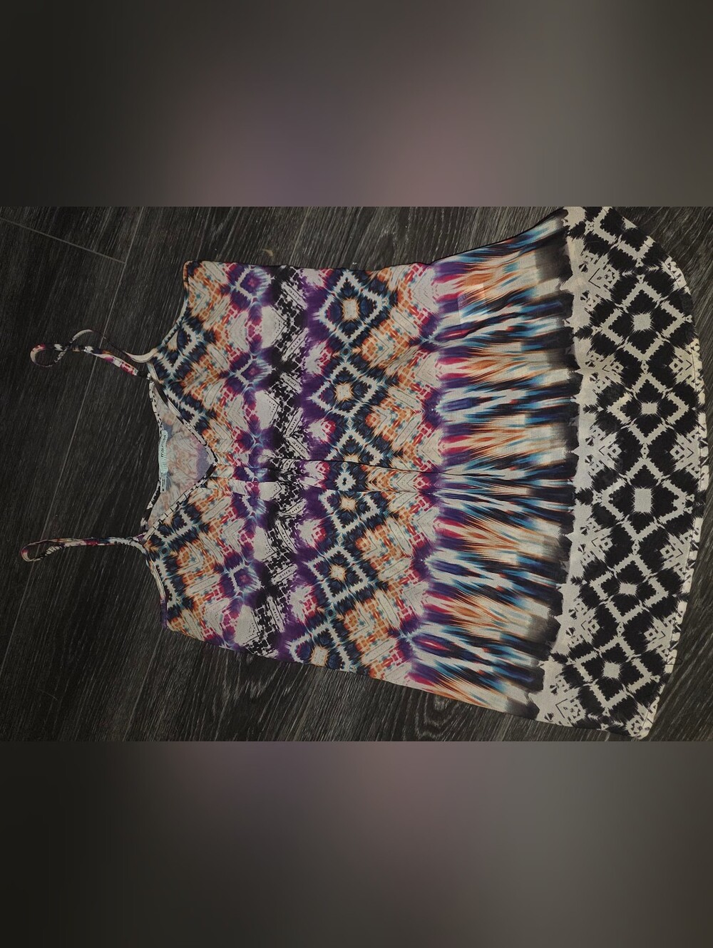 Maurices Multicolor Geometric Tie-Dye Skort - Purple, Blue, Orange